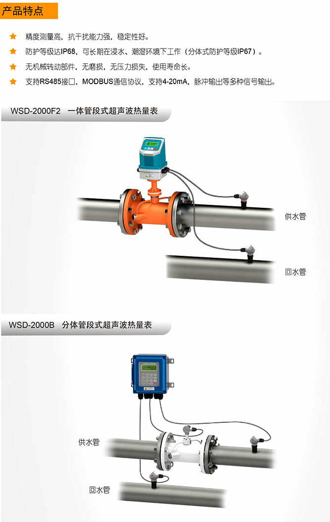 山西管段式超声波热量表